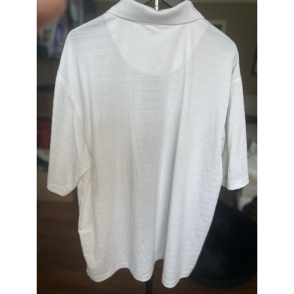 PGA Tour Men's 2XL Golf Polo Shirt Performance White Short Sleeve - Picture 4 of 4